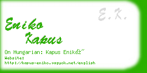 eniko kapus business card